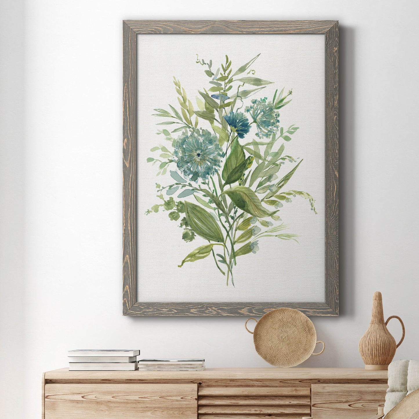 Greenery II - Barnwood Framed Canvas Print
