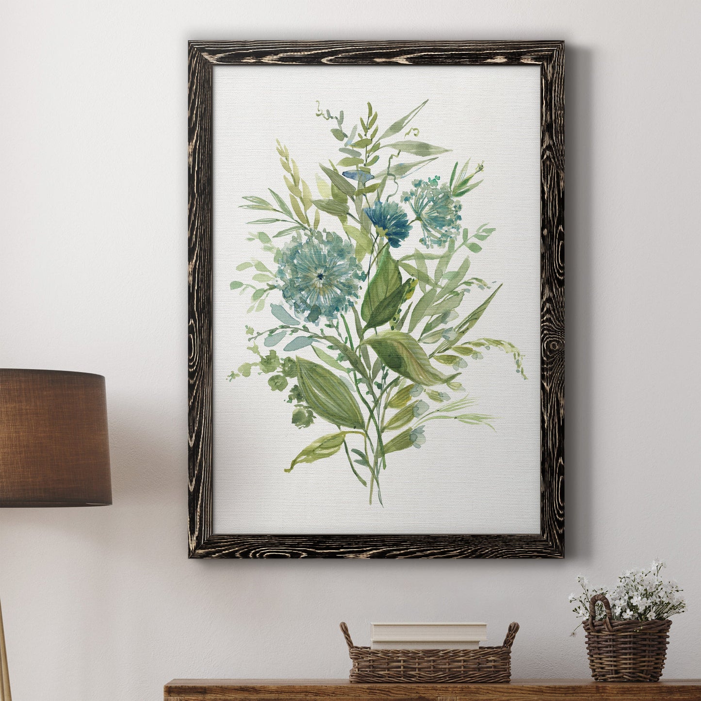 Greenery II - Barnwood Framed Canvas Print