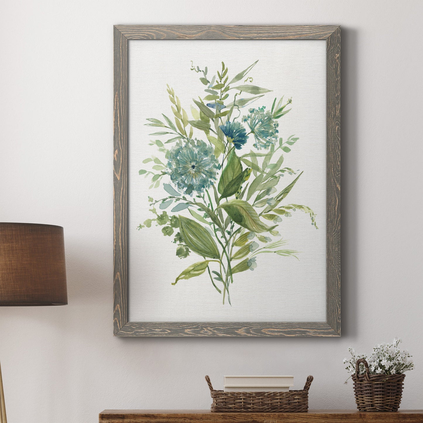Greenery II - Barnwood Framed Canvas Print
