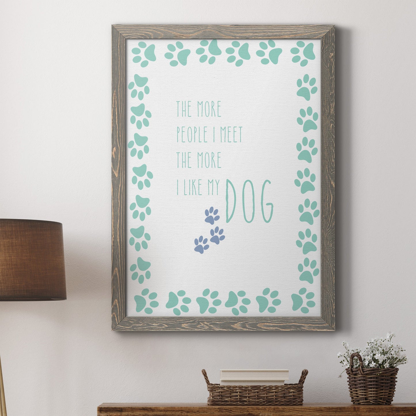 My Dog - Barnwood Framed Canvas Print