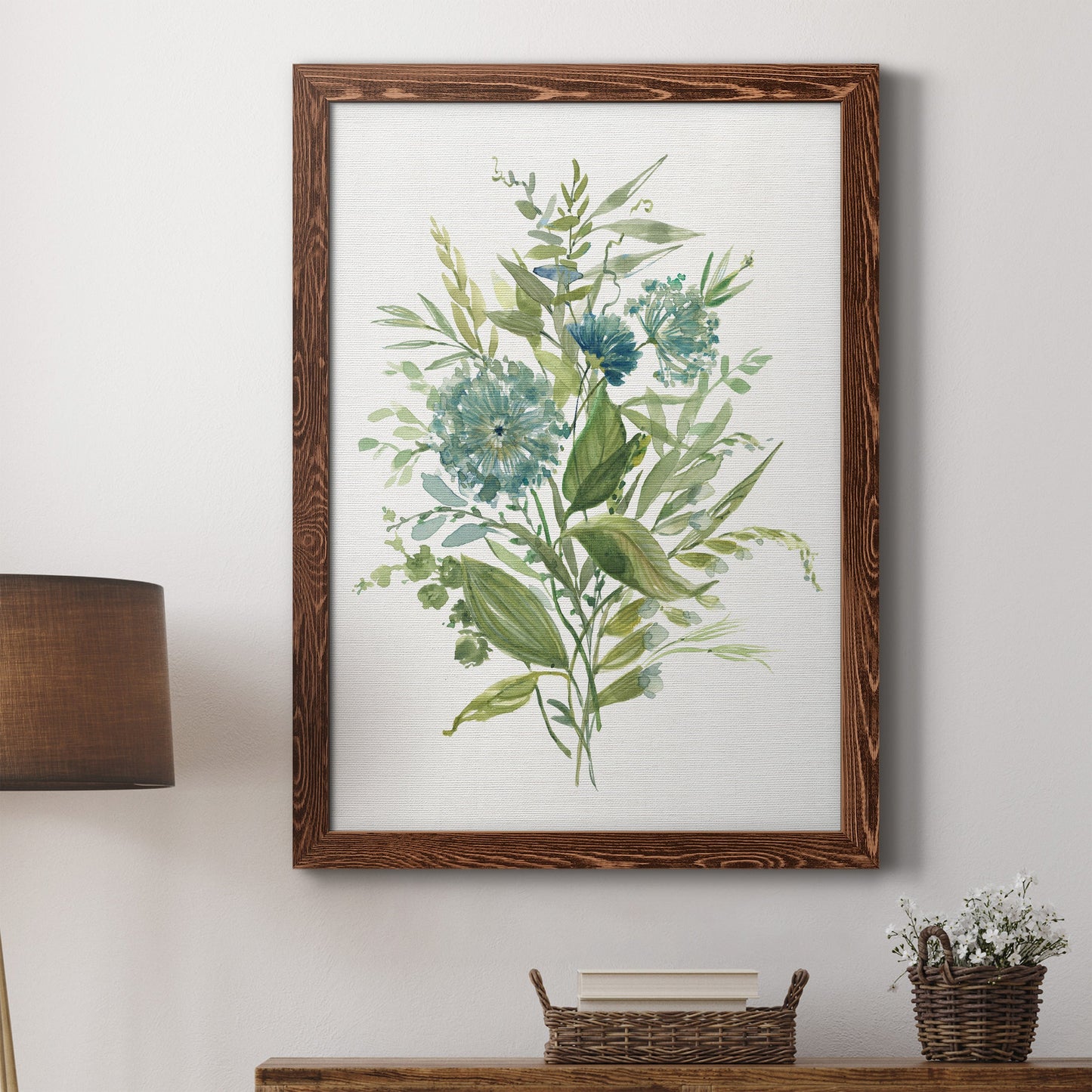 Greenery II - Barnwood Framed Canvas Print
