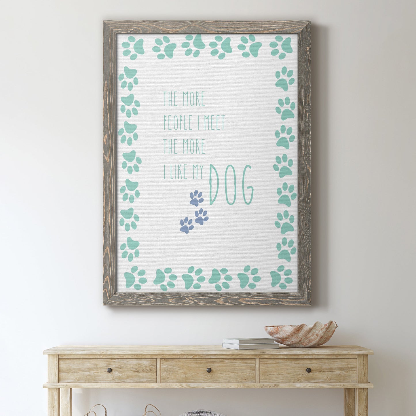 My Dog - Barnwood Framed Canvas Print