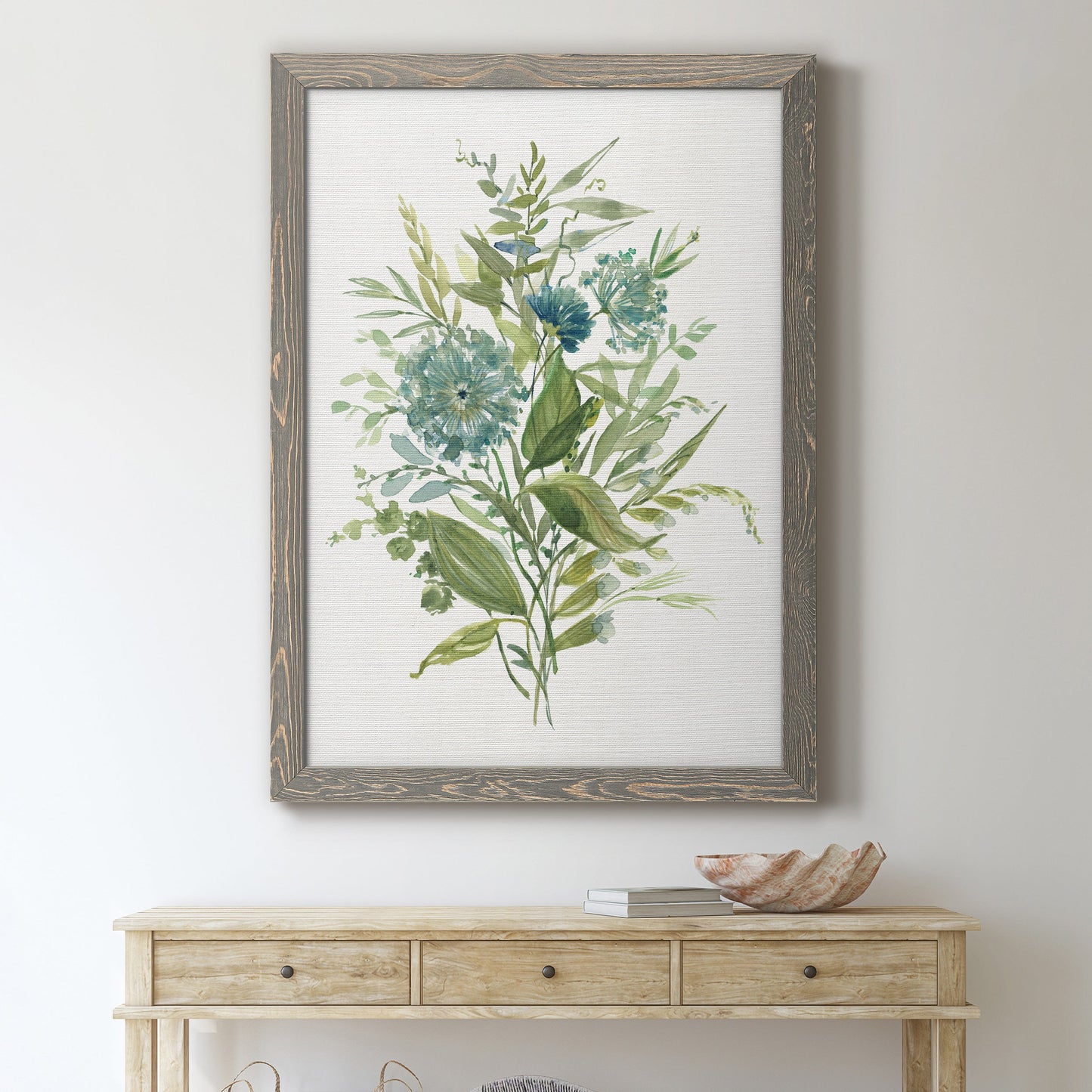 Greenery II - Barnwood Framed Canvas Print