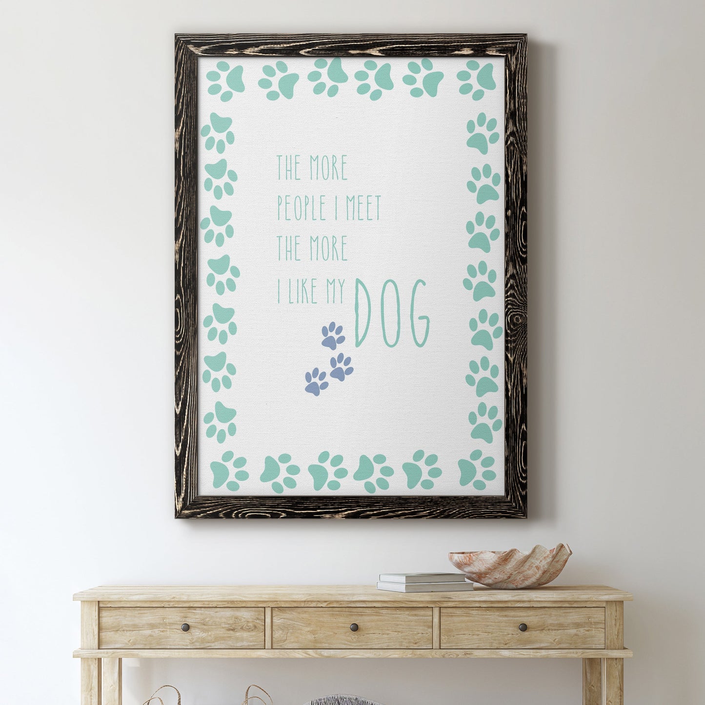 My Dog - Barnwood Framed Canvas Print