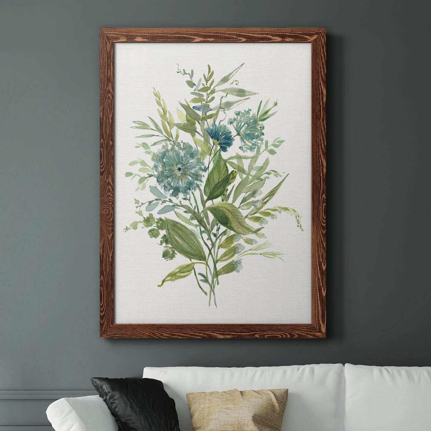Greenery II - Barnwood Framed Canvas Print