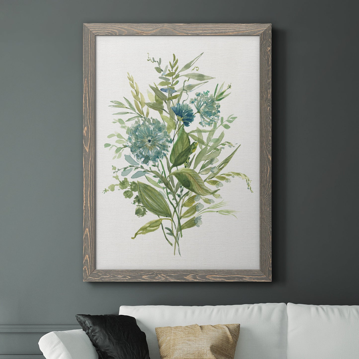 Greenery II - Barnwood Framed Canvas Print