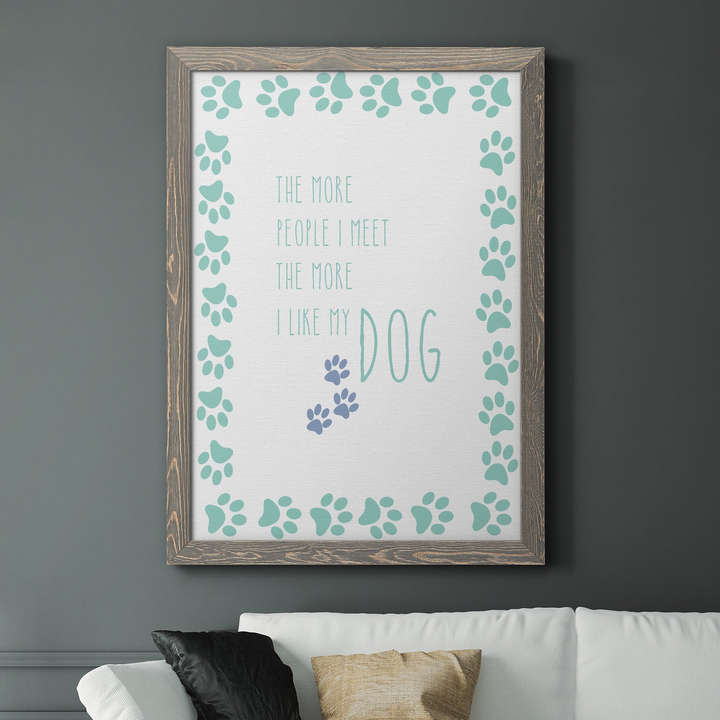 My Dog - Barnwood Framed Canvas Print