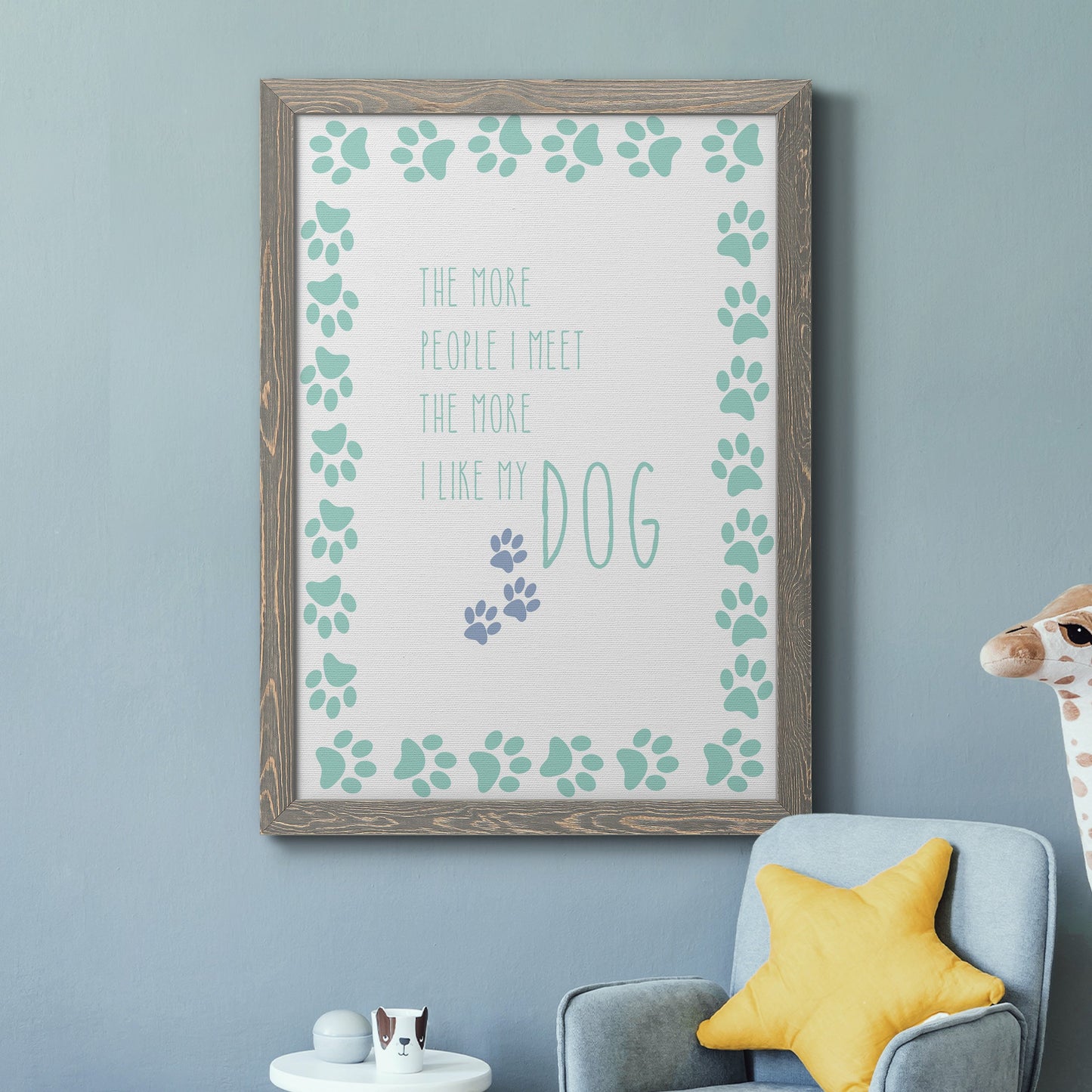 My Dog - Barnwood Framed Canvas Print