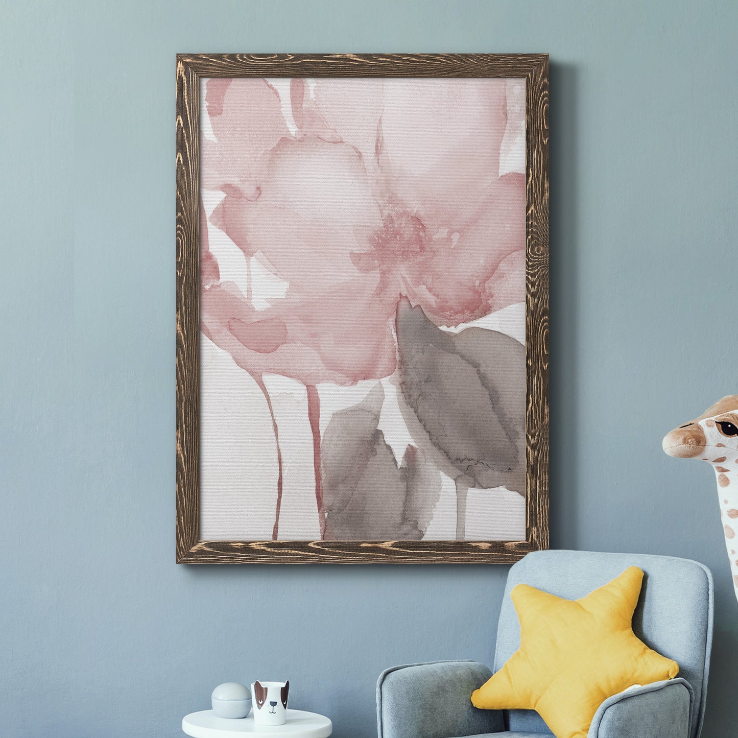 Blush Bloom II - Barnwood Framed Canvas Print