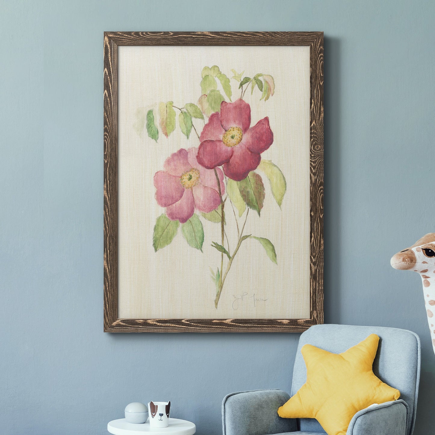 Dusty Rose II - Barnwood Framed Canvas Print