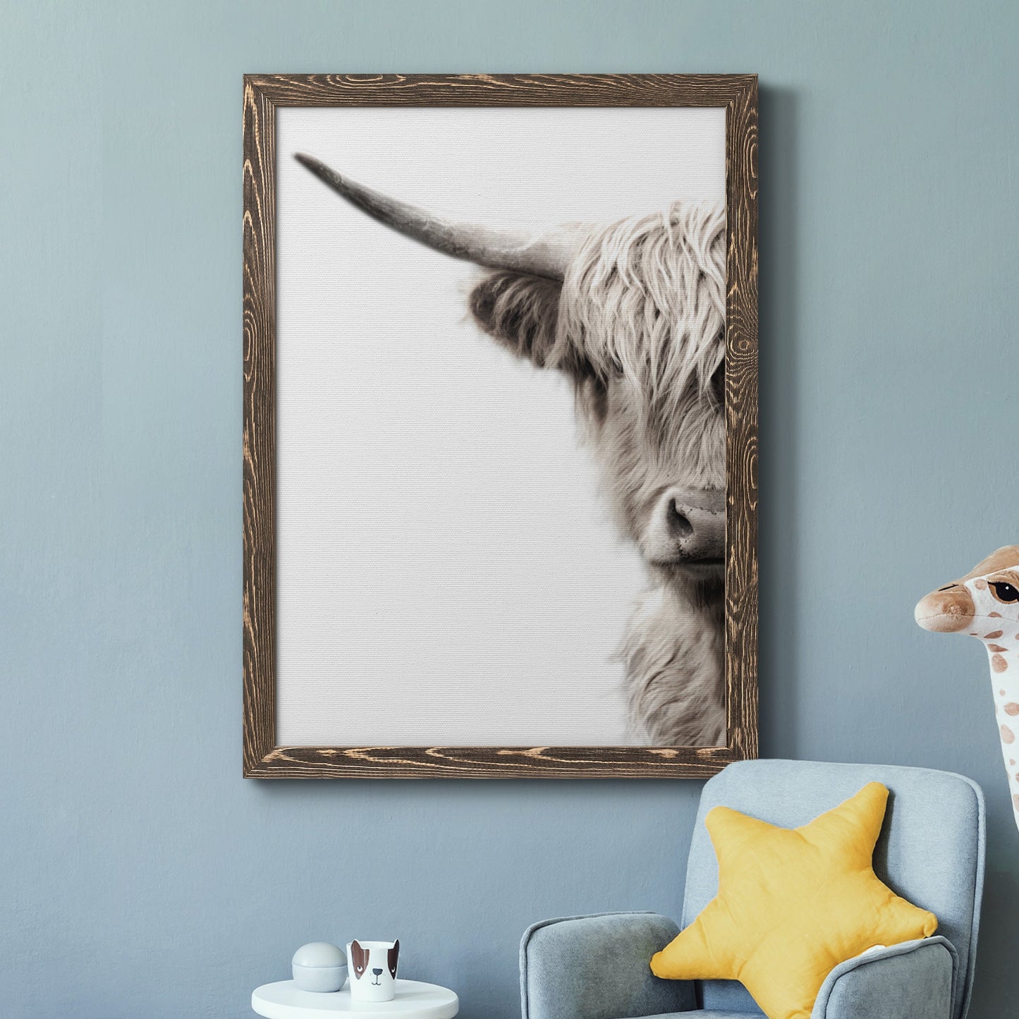 Highland Cattle - Barnwood Framed Canvas Print