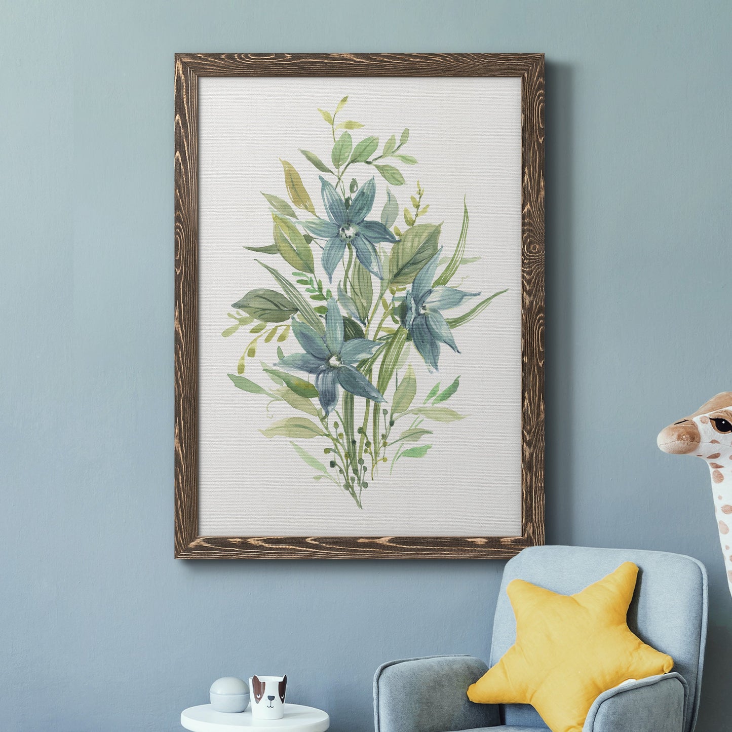 Greenery I - Barnwood Framed Canvas Print