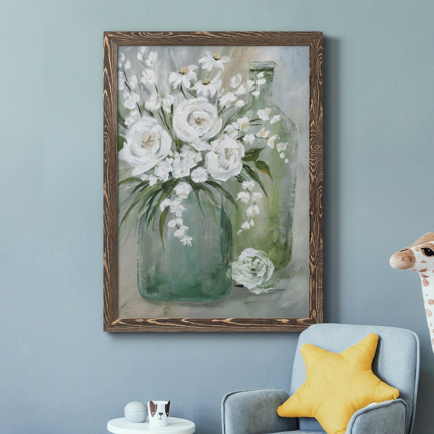 Rosey Afternoon - Barnwood Framed Canvas Print