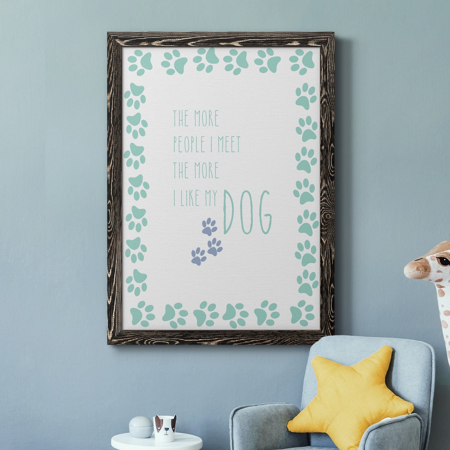 My Dog - Barnwood Framed Canvas Print