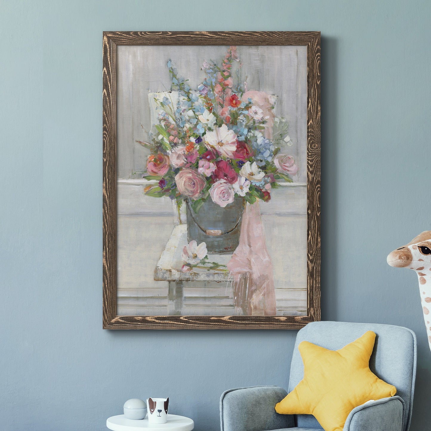 Sit Down For A Spell - Barnwood Framed Canvas Print