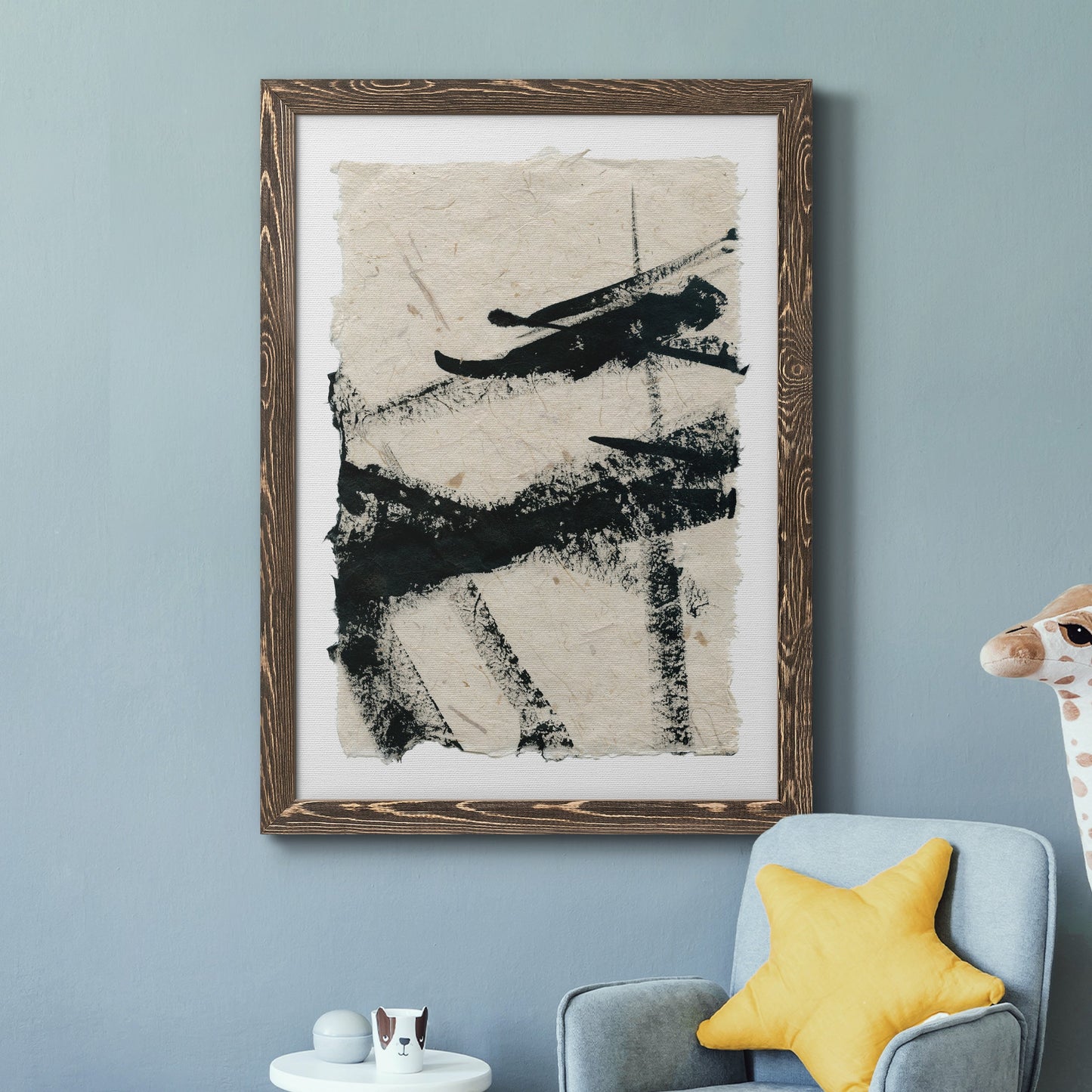 Lines Crossed II - Barnwood Framed Canvas Print