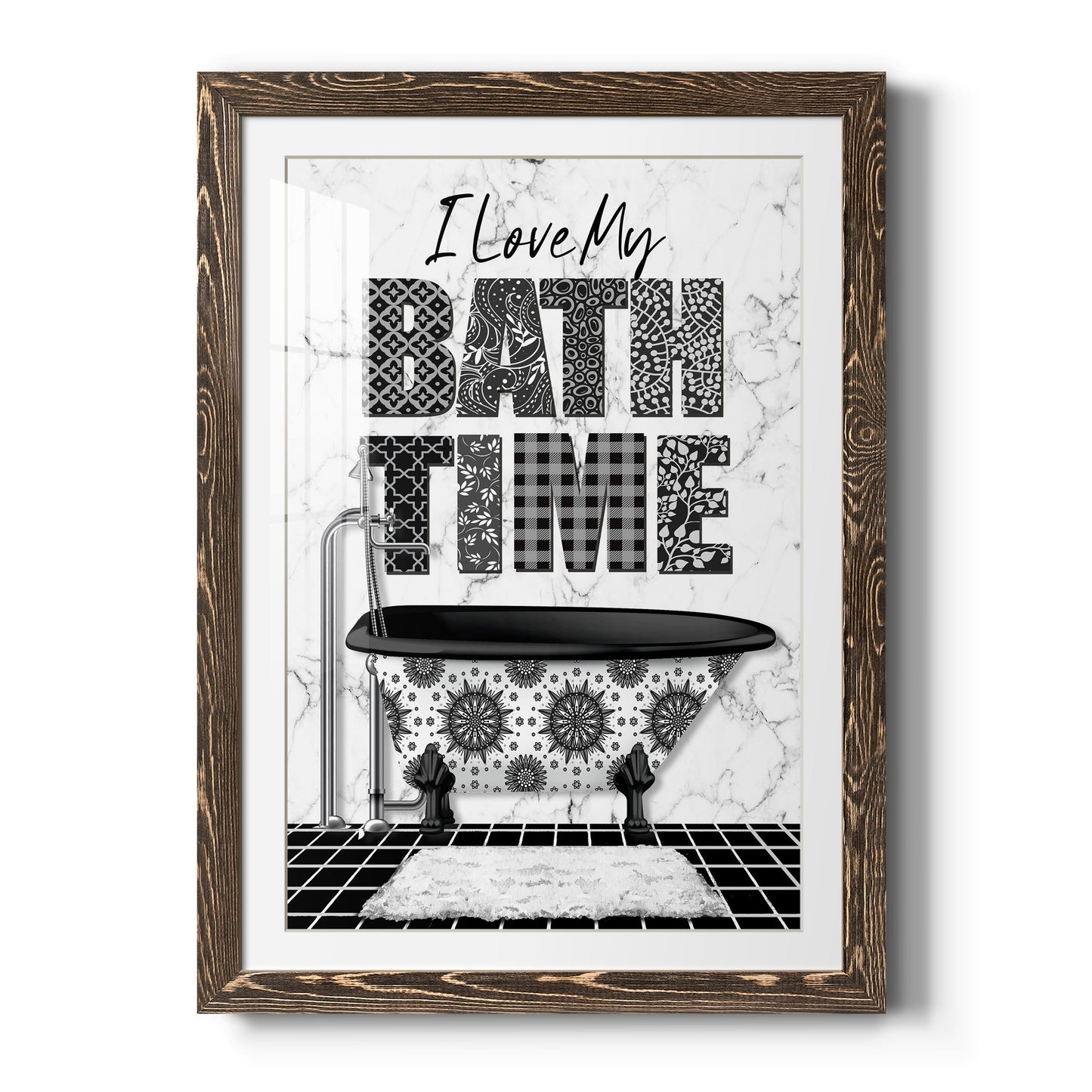 Bath Time - Barnwood Framed Art Print