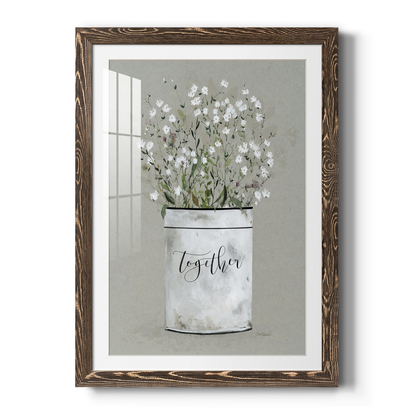Bouquet of Grace Bucket Together - Barnwood Framed Art Print