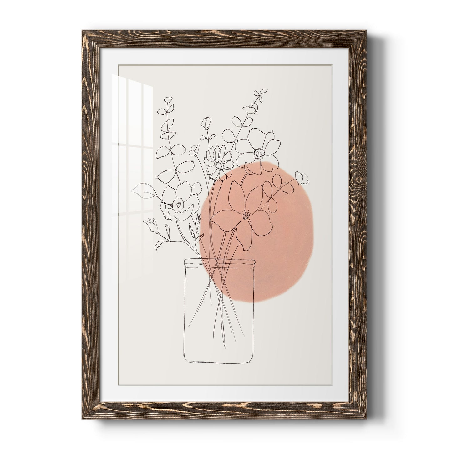 Contemporary Wildflower Bouquet - Barnwood Framed Art Print