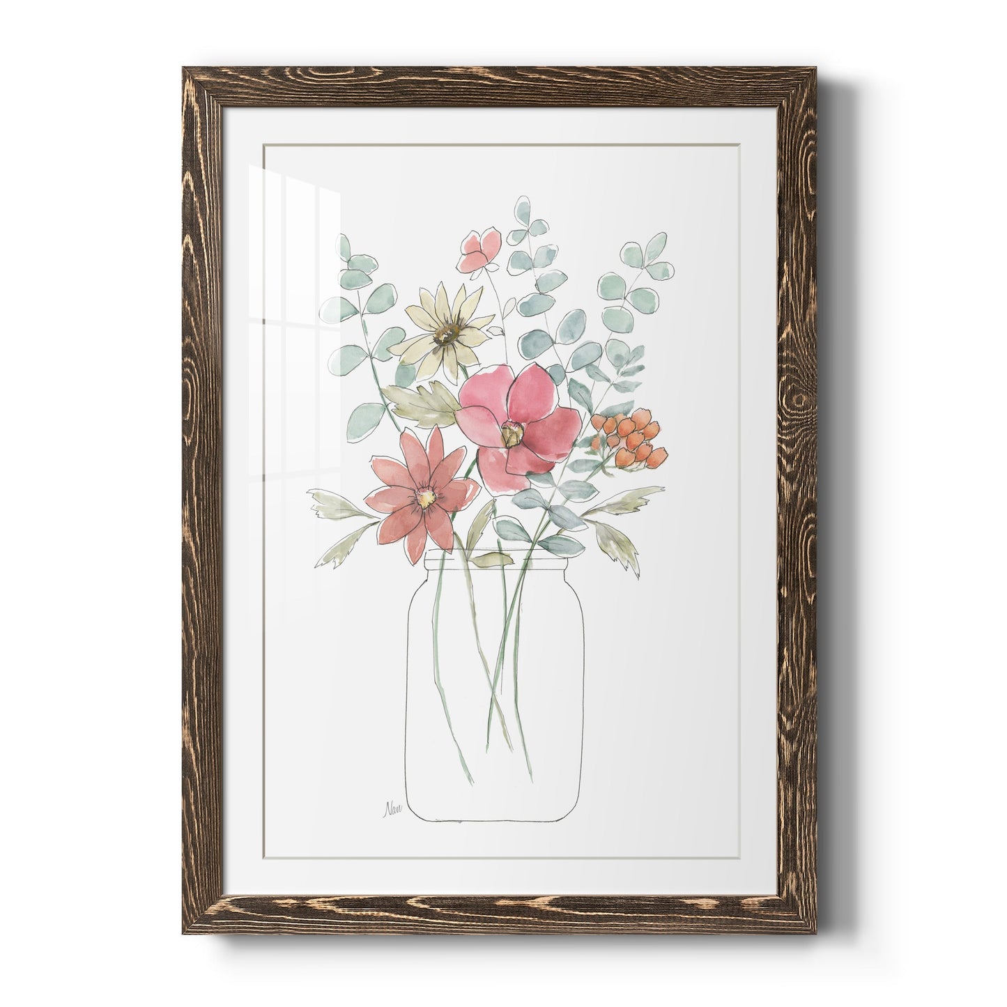 Whimsical Wildflowers II - Barnwood Framed Art Print