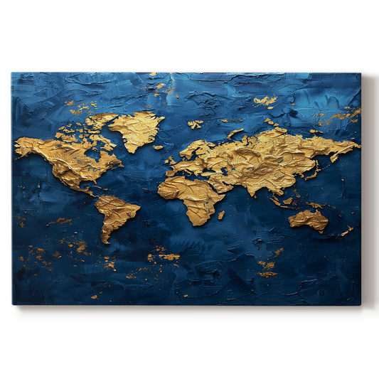 world map,art,decor,blue background,gold texture,modern design,global,map artwork,interior design,contemporary,wall decoration,luxury home,textured surface,geographical,oceans,continents,creative,modern art,elegance,sophistication,gallery,abstract,handmade,unique design,visual art,topography,bold colors,home decor,statement piece,interior styling,craftsmanship,aesthetic,artistry,wall art,unique gift,map design,fine art,luxury decor,textured art