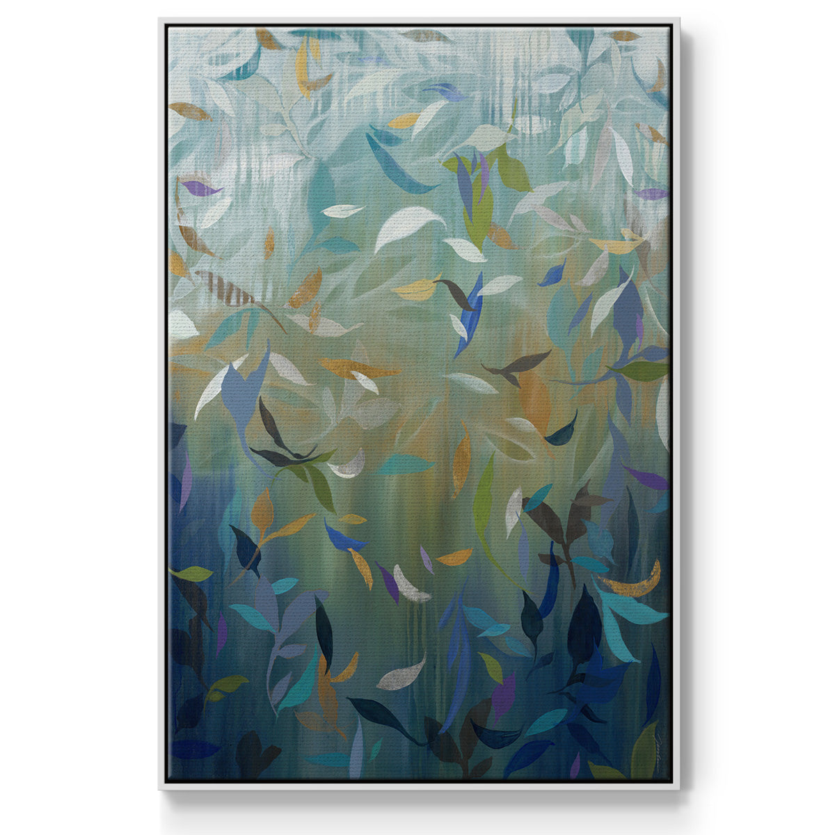 Falling Leaves - Floater Framed Canvas Print