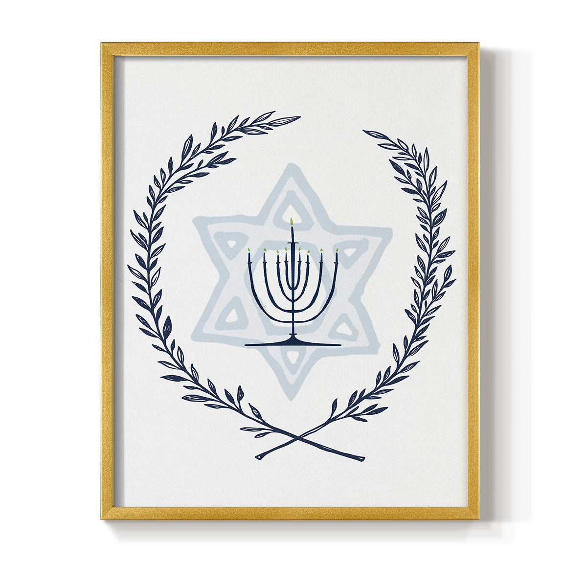 Happy Hanukkah I - Restickable Framed Art Print