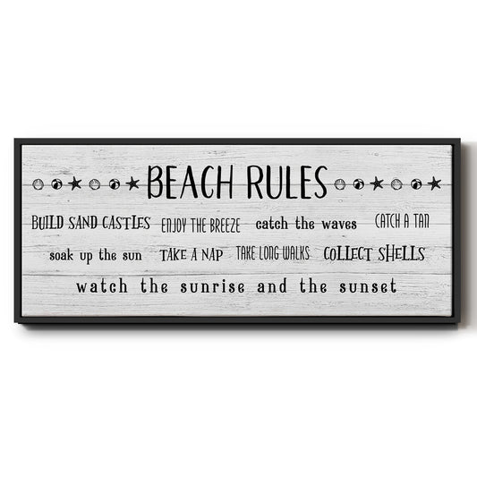 Rules of the Beach - Floater Framed Canvas Print
