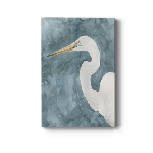 Watercolor Heron Portrait I - Canvas Art Print