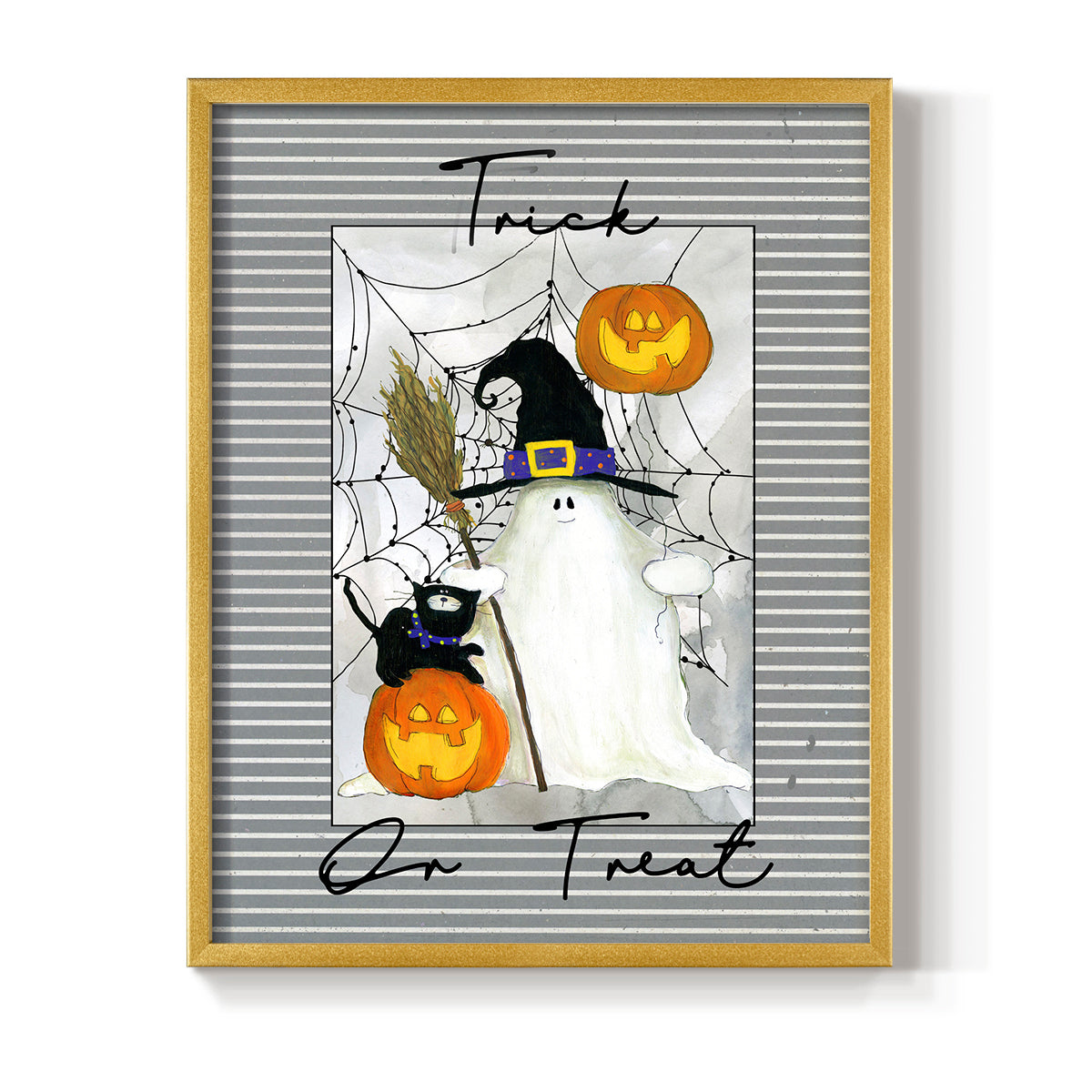 Trick or Treat Ghost - Restickable Framed Art Print