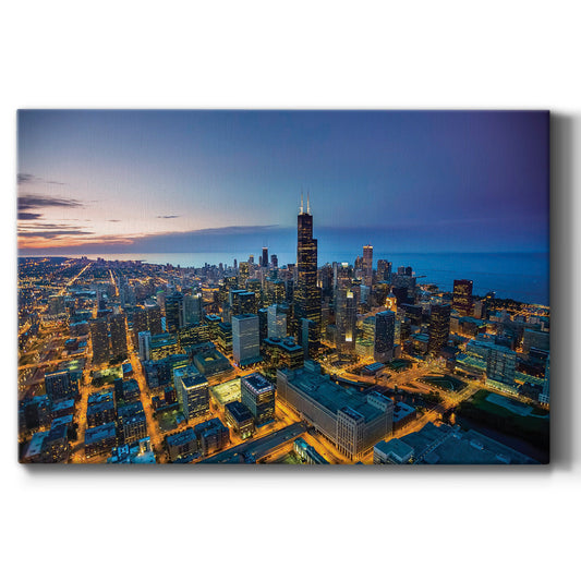 Sunset Downtown Chicago - Canvas Art Print