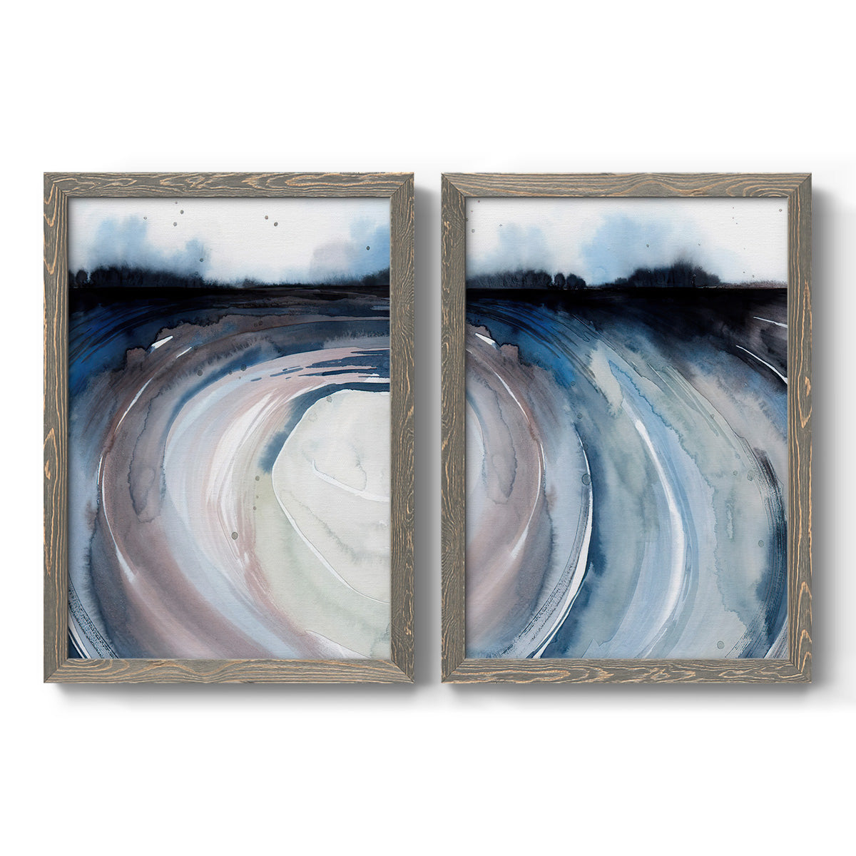 Geode Valley I - Barnwood Framed Canvas Set