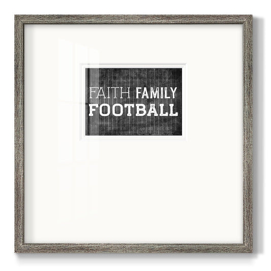 Faith Family Football - Double Matboard Framed Print