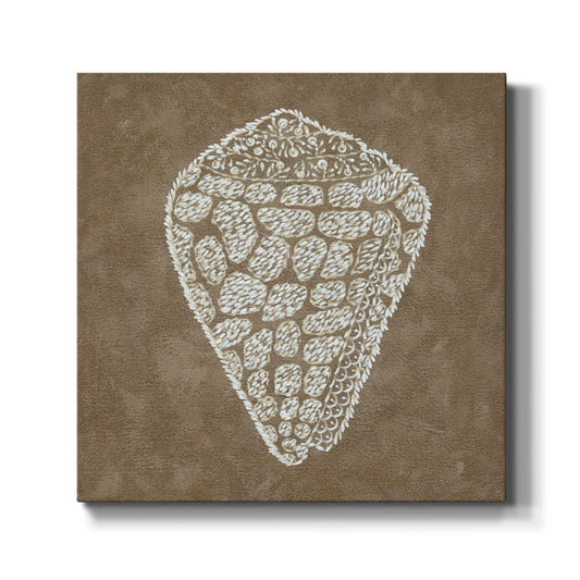 Embroidered Shells IV - Canvas Art Print