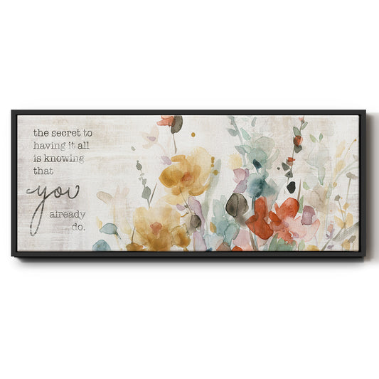 Full Bloom Verse - Floater Framed Canvas Print