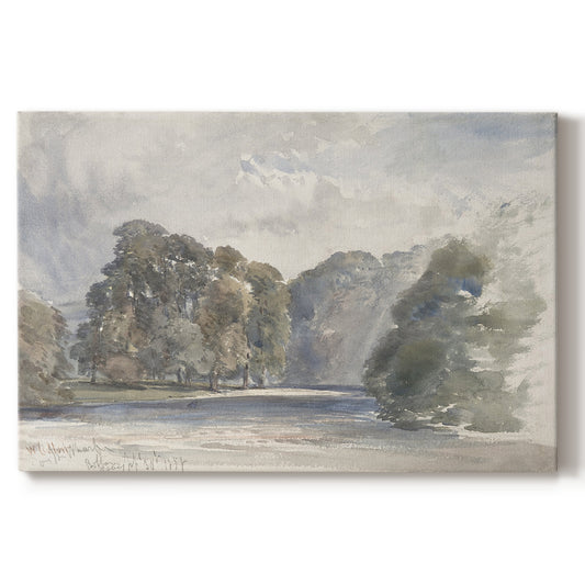 landscape,trees,water,reflection,calm,clouds,serene,tranquil,nature,sky,park,outdoors,scenery,greenery,peaceful,afternoon,soft light,scenery view,rural,environment,foliage,ripples,artistry,brushstrokes,color palette,hues,stillness,natural beauty,tranquil setting,daylight,scenic,wetlands,impressionism,drawing,heritage,atmosphere,silhouette,foliage details,quiet space