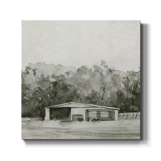 Solemn Barn Sketch II - Canvas Art Print