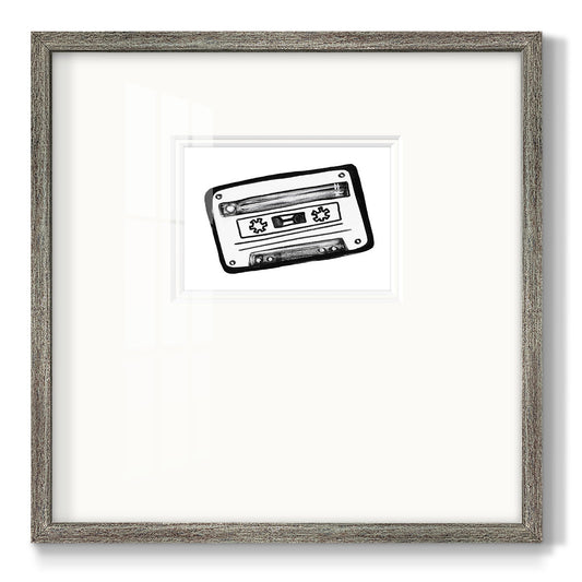 Cassette Sketch - Double Matboard Framed Print
