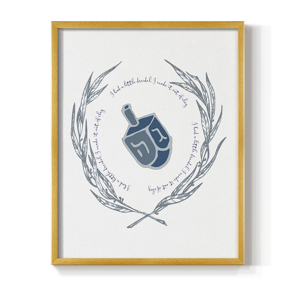 Hanukkah Dreidel - Restickable Framed Art Print