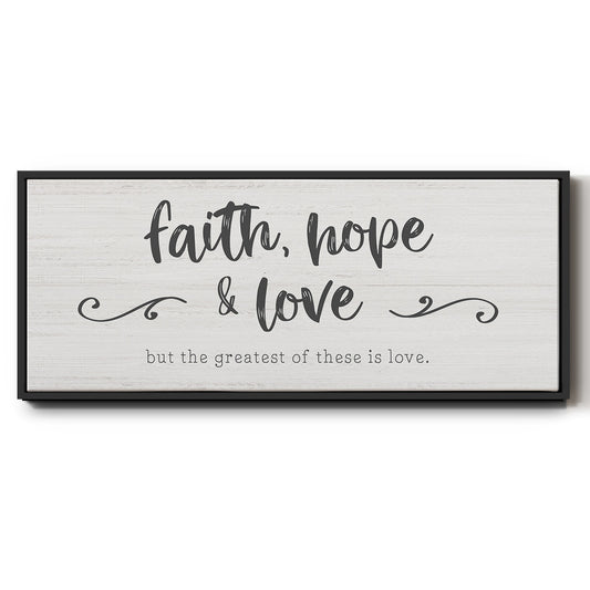 Greatest is Love - Floater Framed Canvas Print