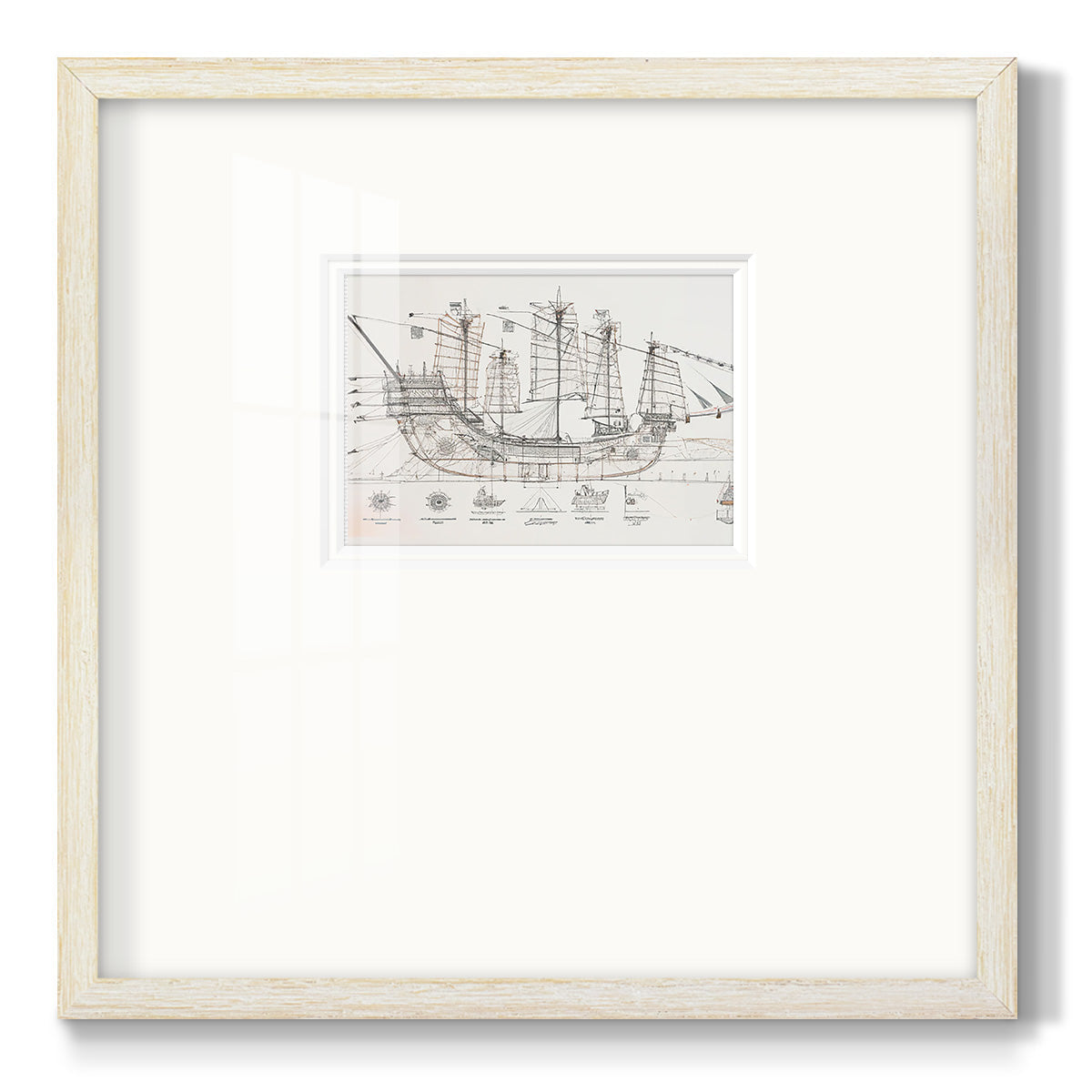 Frigate III - Double Matboard Framed Print