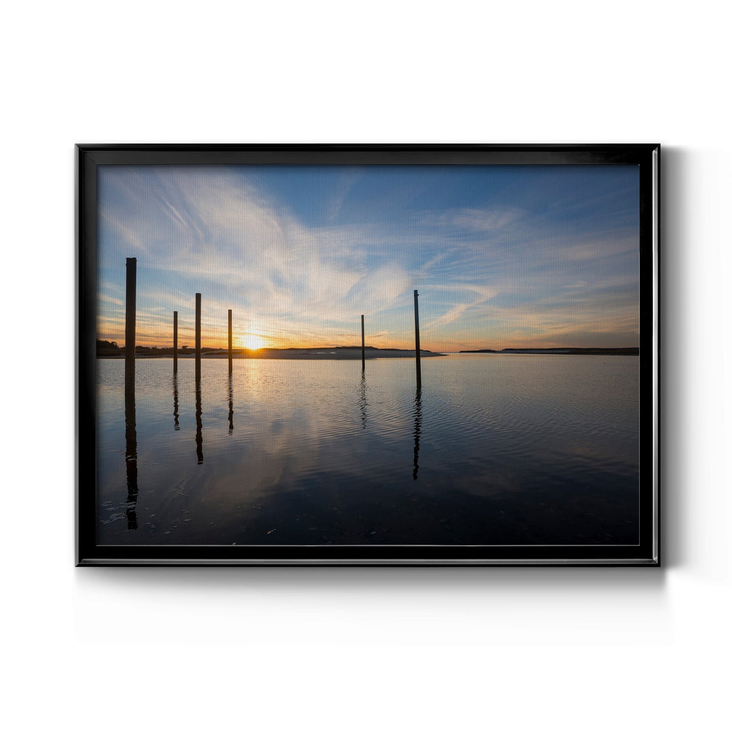 Bay at Sunset - Modern Framed Canvas Print