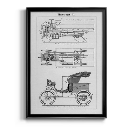 Industrial Motorcar - Modern Framed Canvas Print