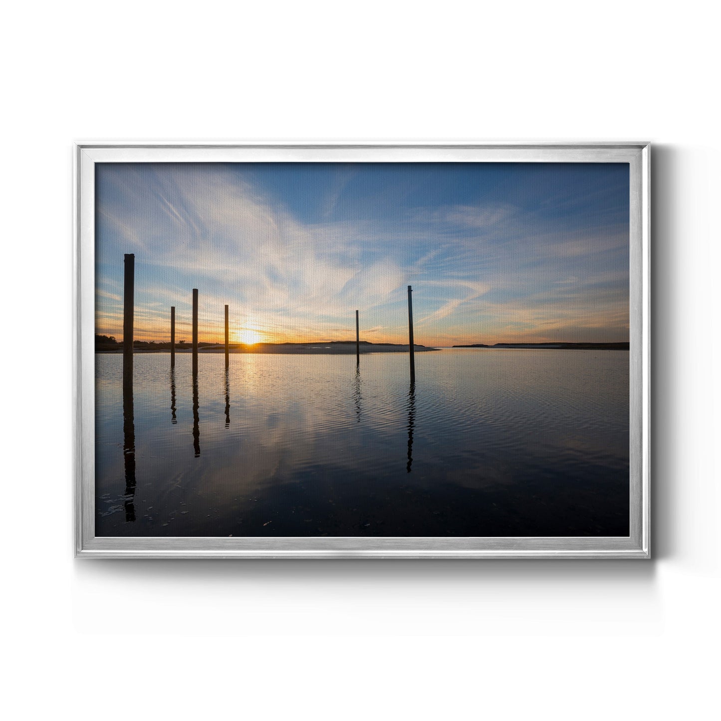 Bay at Sunset - Modern Framed Canvas Print