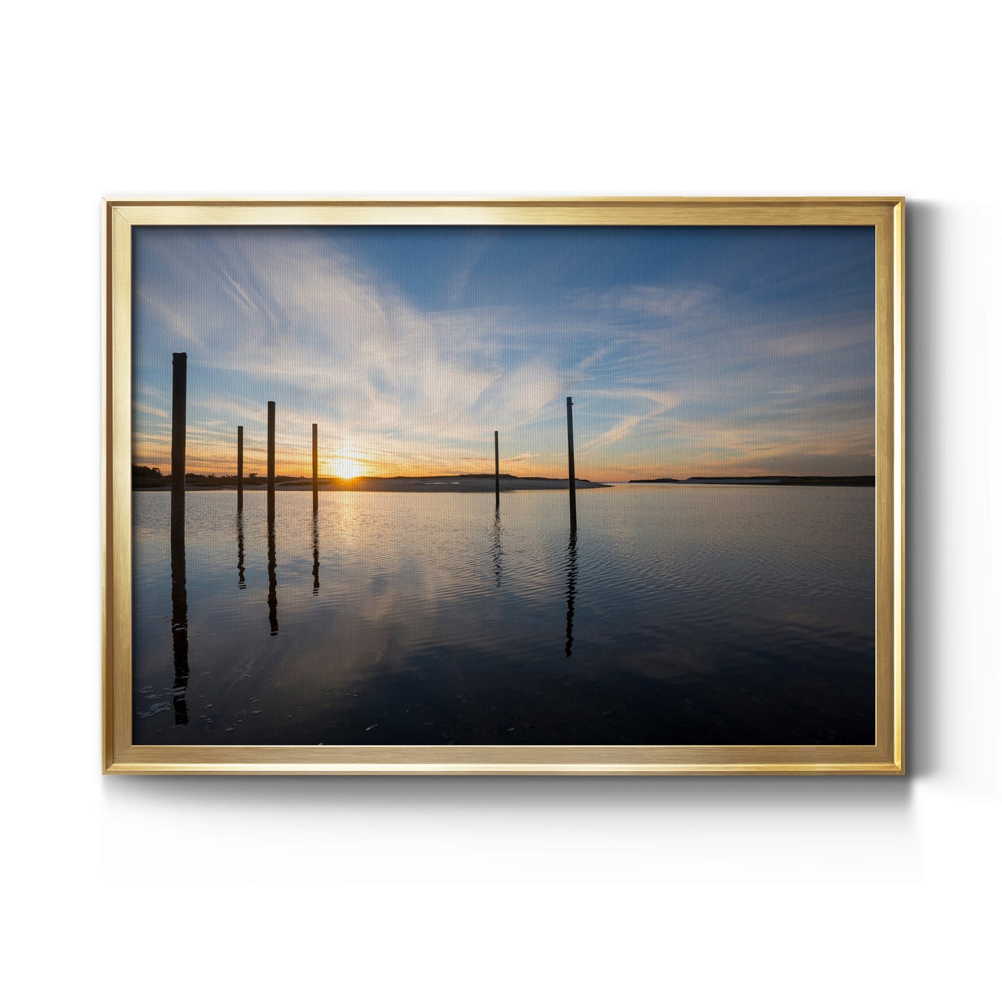 Bay at Sunset - Modern Framed Canvas Print