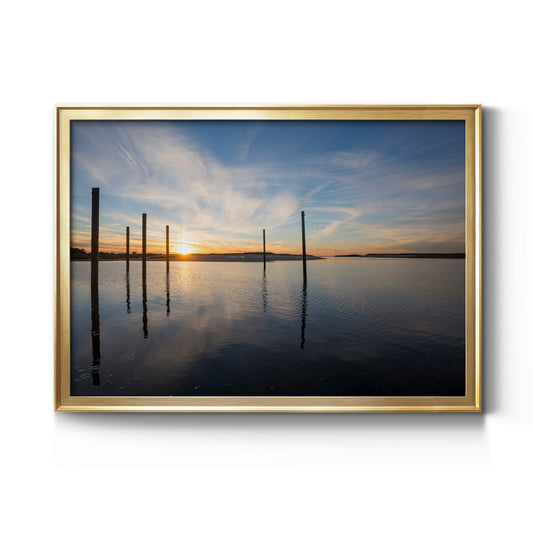 Bay at Sunset - Modern Framed Canvas Print