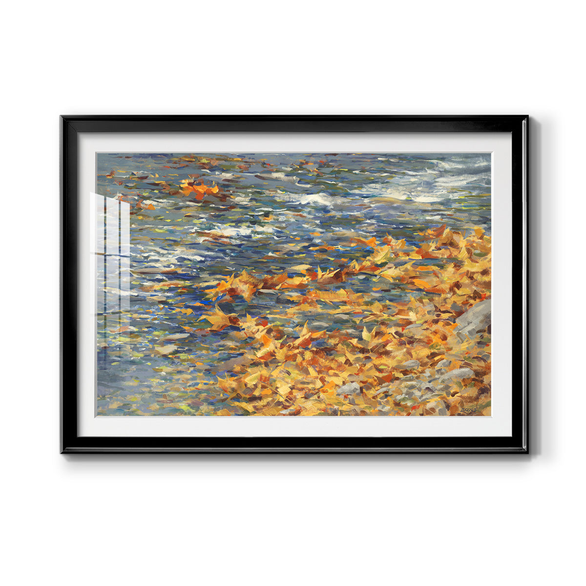 Autumn Creek - Modern Framed Art Print