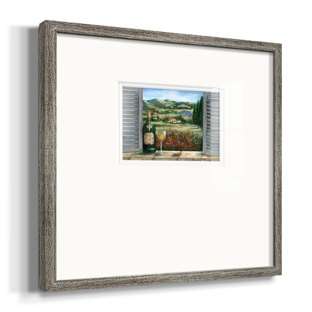 Tuscan White and Poppies - Double Matboard Framed Print