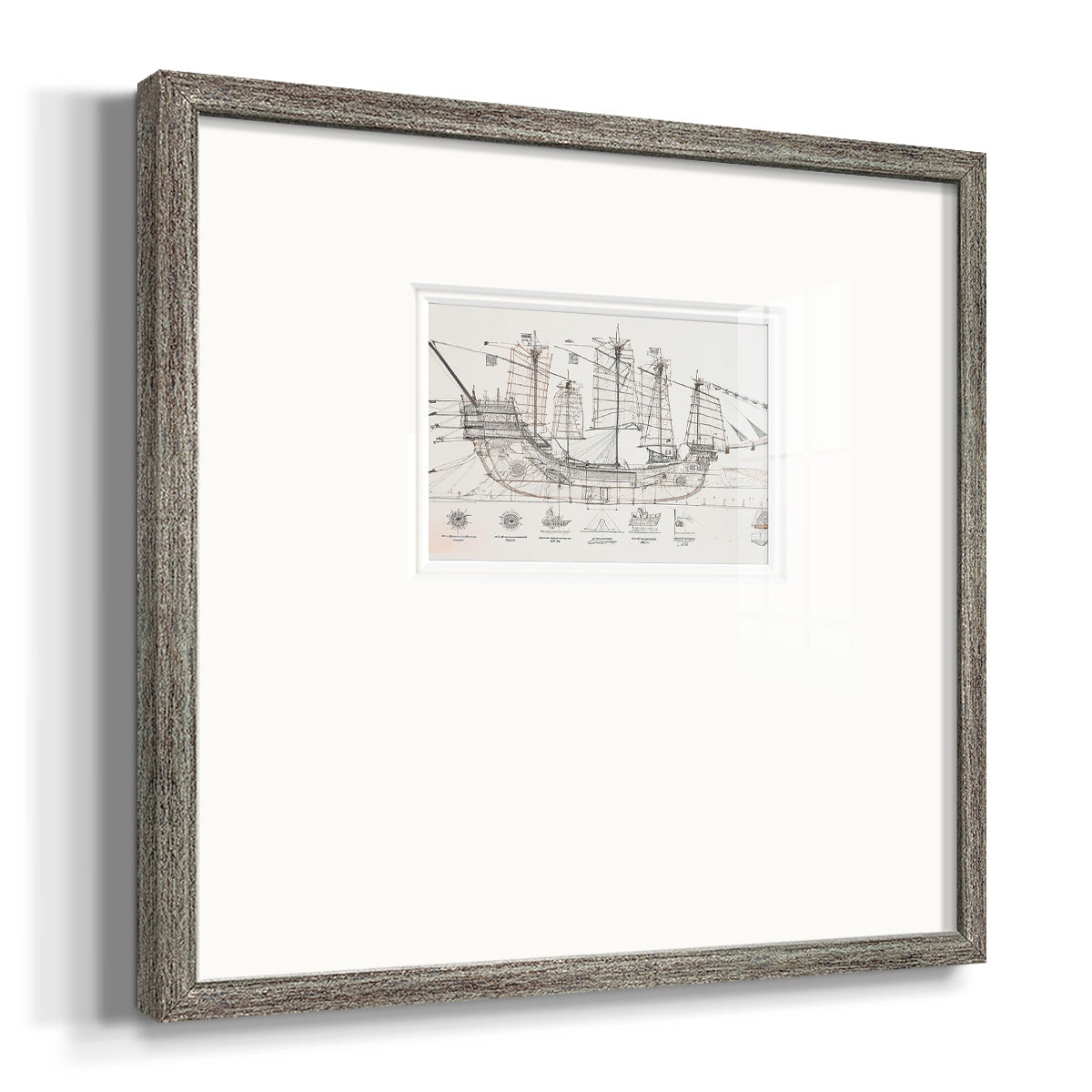 Frigate III - Double Matboard Framed Print
