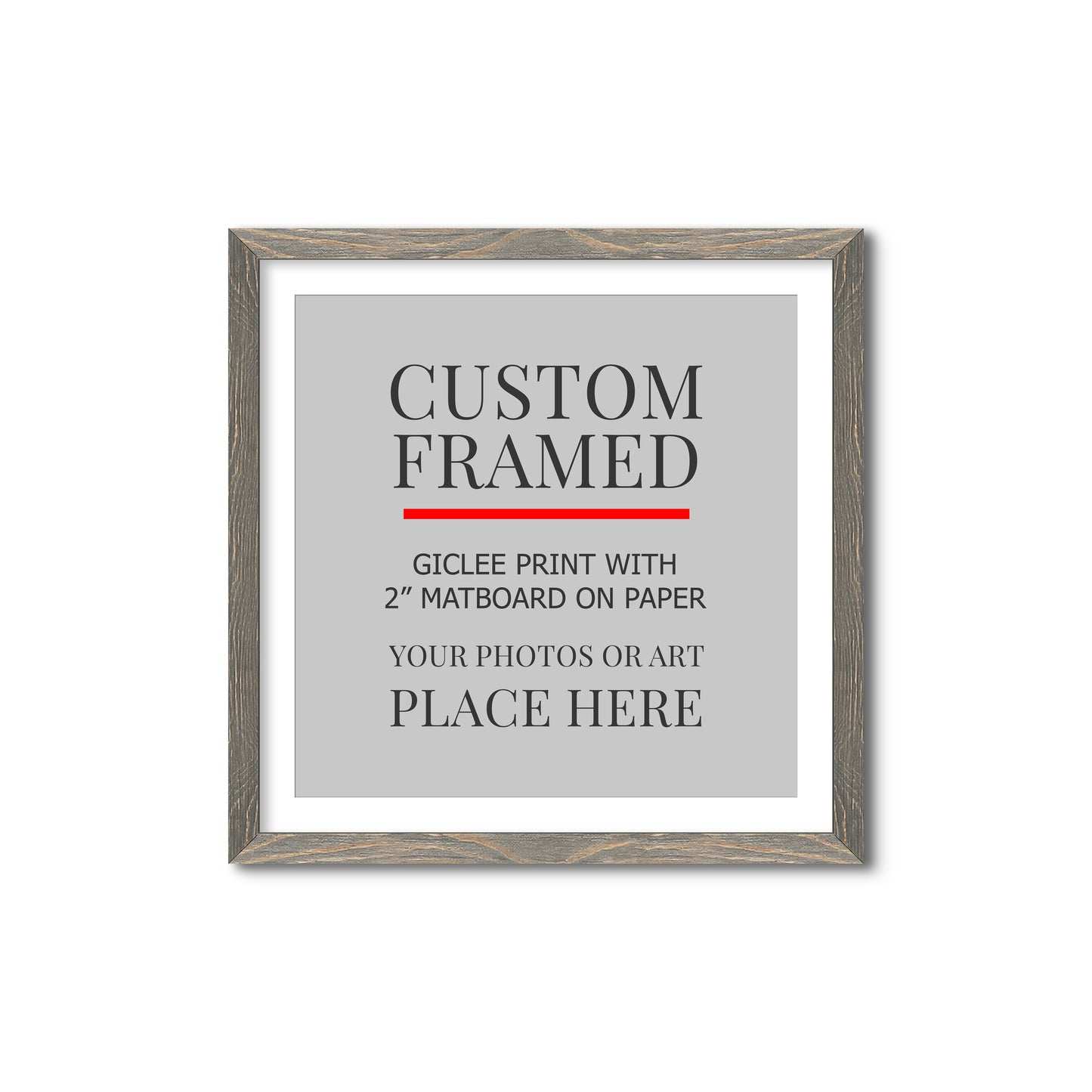 Square Custom Rustic Frames - Gallery Wrapped Canvas or Prints